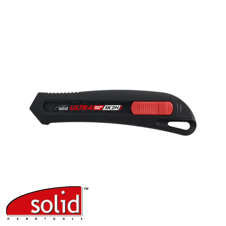 Cutter - safety-lock, noir, soft-grip - 18 mm - SOLID