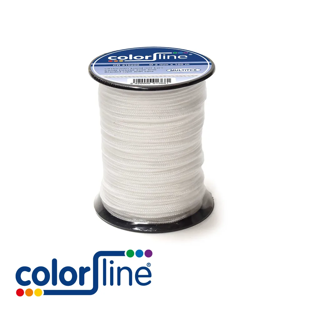 Corde - tressée, âme en PP MULTITEX - 12 mm x 100 m - COLOR LINE