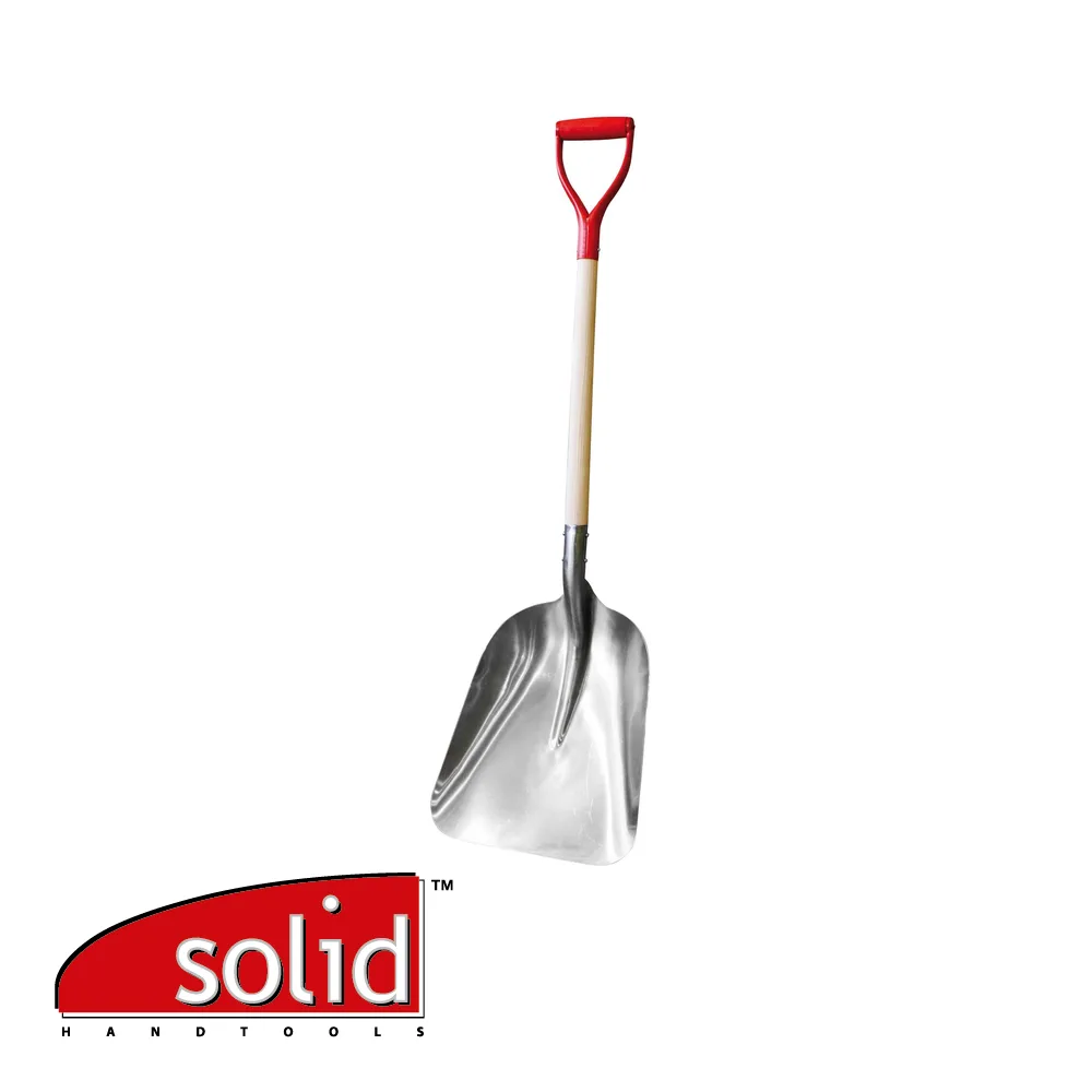 Pelle à ballast et de déneigement - alu, 330 mm, manche-D bois - 750 mm - SOLID