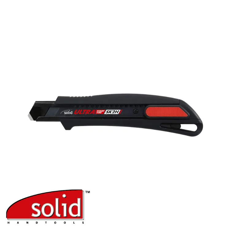 Cutter - auto-lock, noir, soft-grip - 18 mm - SOLID