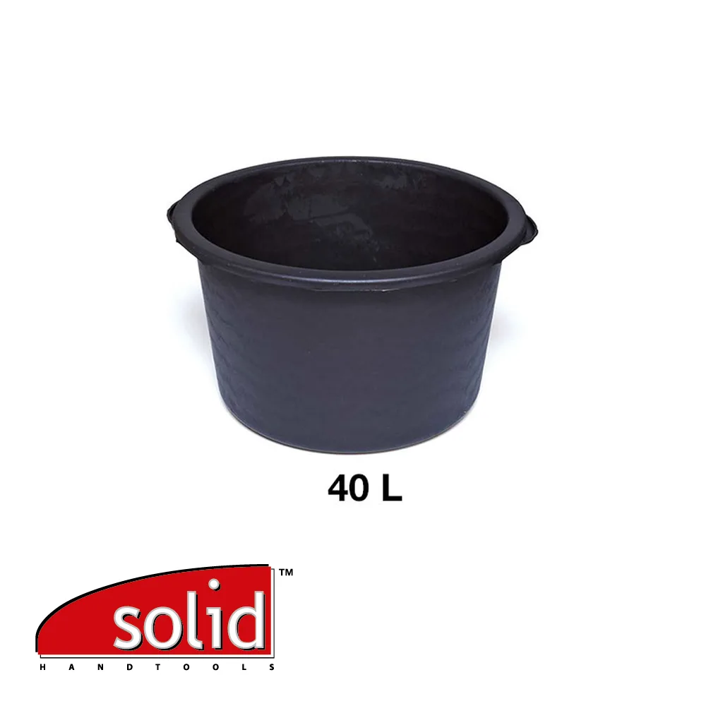 Cuvelle à mortier - rond, PE, noir - 40 L - SOLID