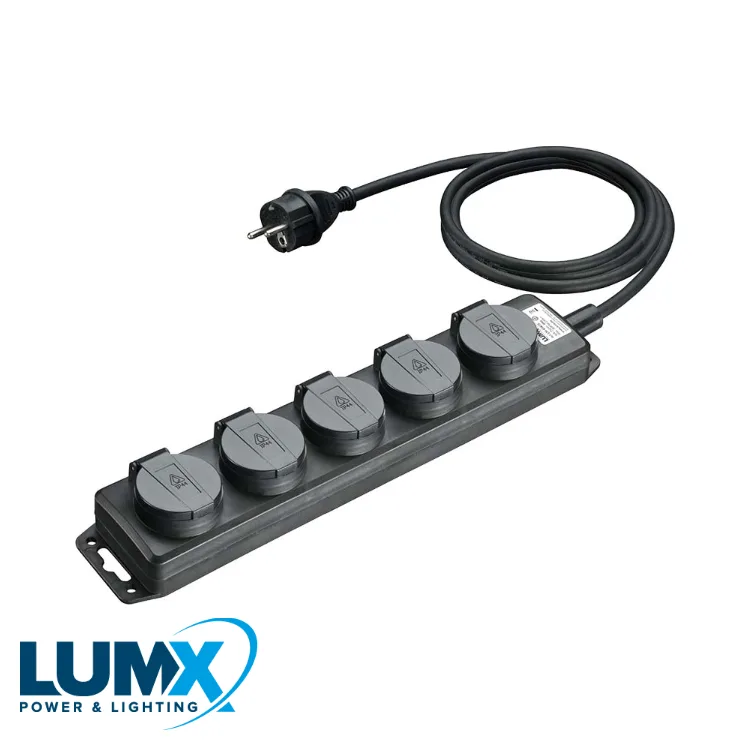 Bloc multiprise - quintuple - H07RN-F néoprène, 3G 2,5 mm²- 3 m - LUMX