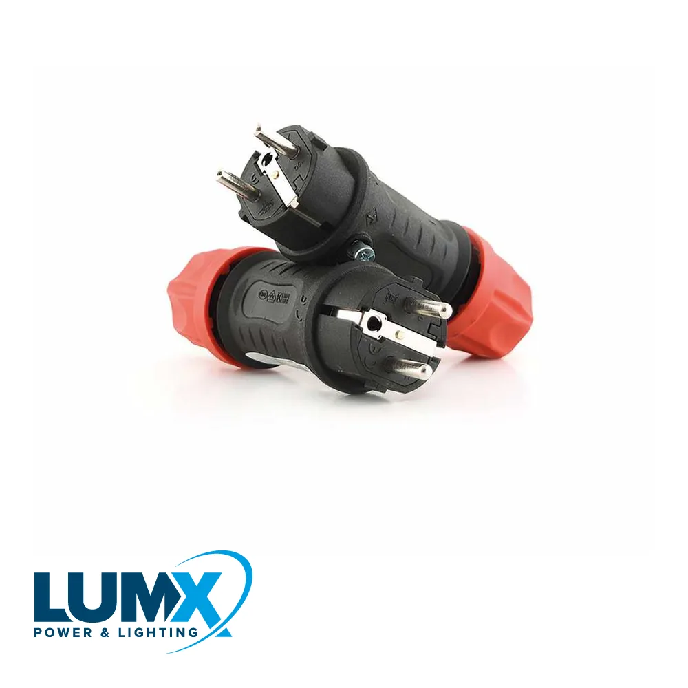Prise mâle - DUAL SYSTEM, 2P + A, caoutchouc, IP 54 - LUMX