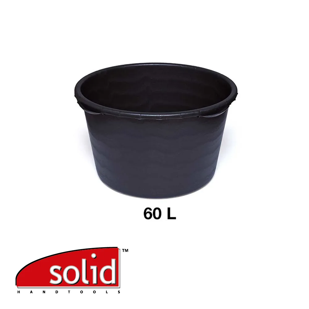 Cuvelle à mortier - rond, PE, noir - 60 L - SOLID