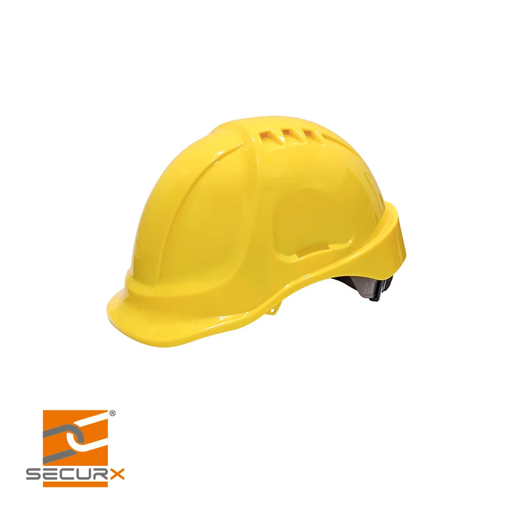 Casque de sécurité - jaune, serrage turn-lock, EN 397 - SECURX