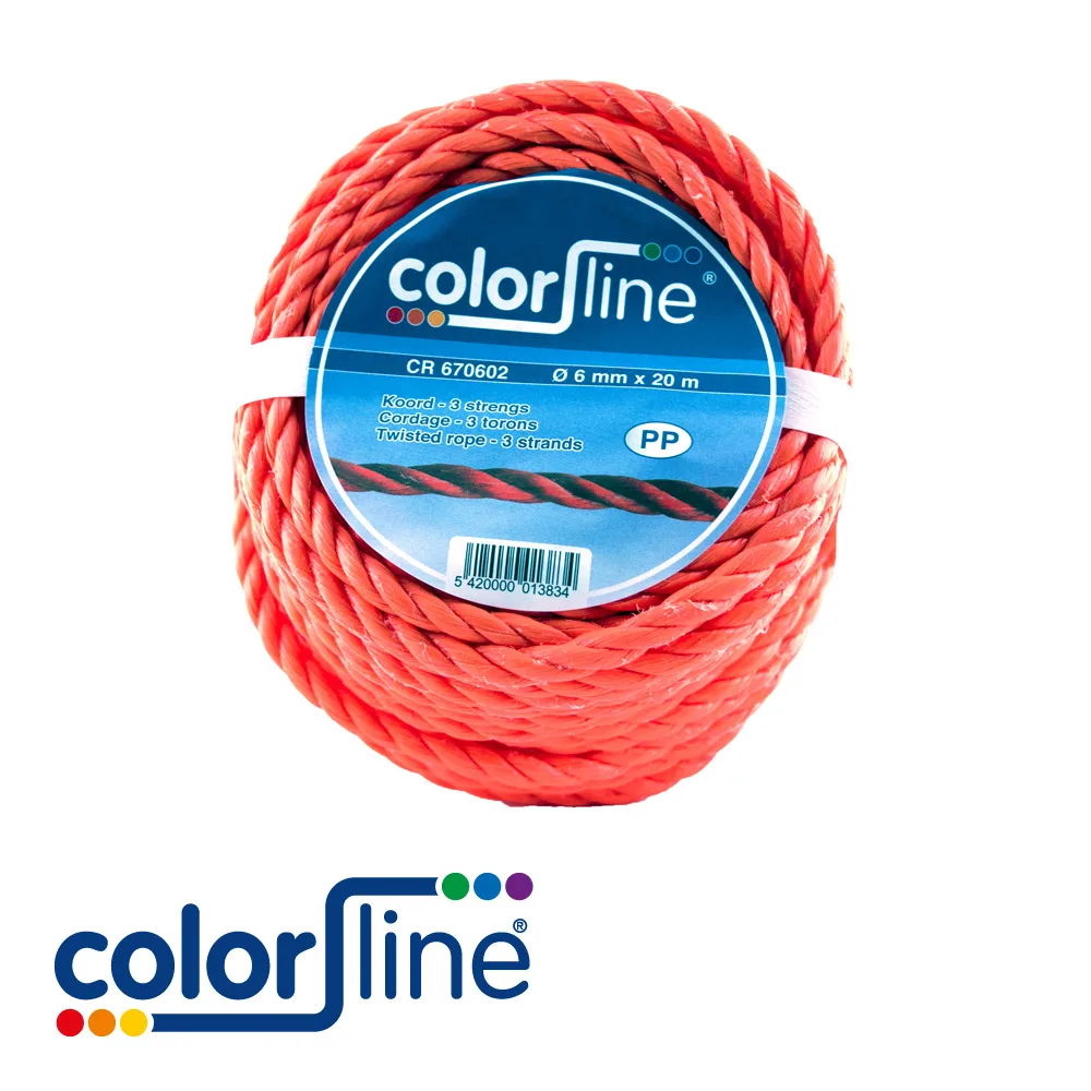 Cordage - PP-polypropylène, 3 torons - 6 mm x 20 m - COLOR LINE