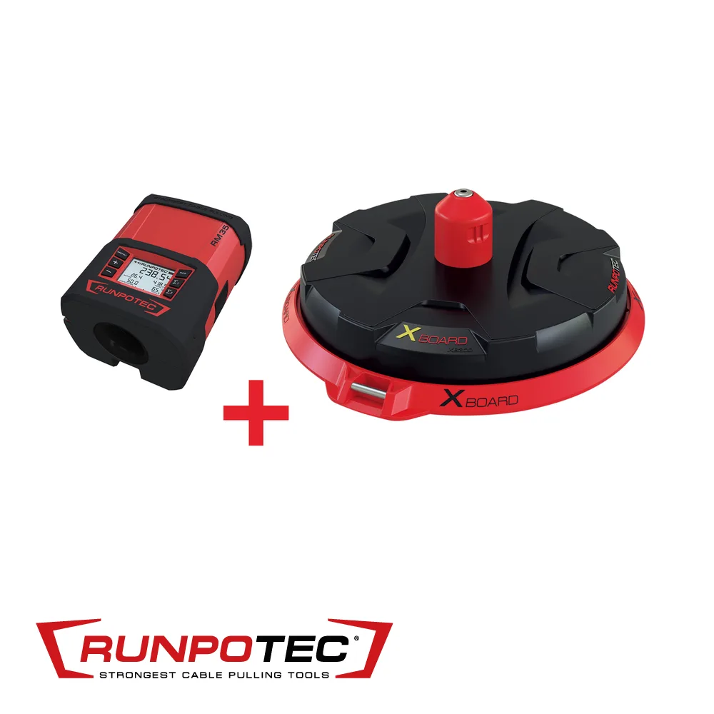 RUNPOTEC Mesureur de câble RM35, digital, Ø 2-32 mm + Dérouleur câble - X-BOARD XB 300 - Ø 300 mm