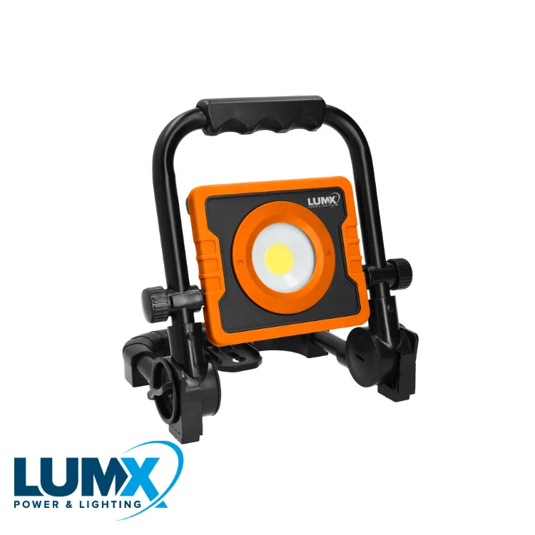 LUMX Lampe de chantier LED - R-15, rechargeable, 15 W, pied magnétique (EX LM 32110)