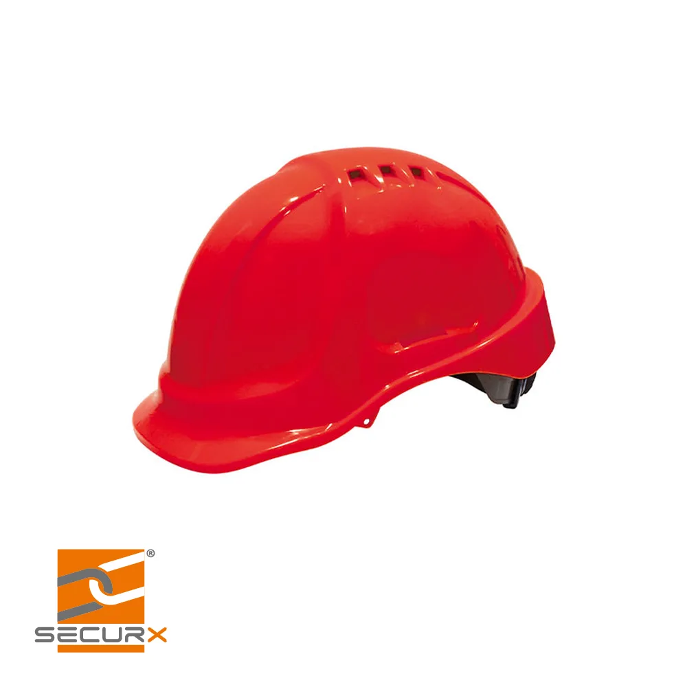 Casque de sécurité - rouge, serrage turn-lock, EN 397 - SECURX