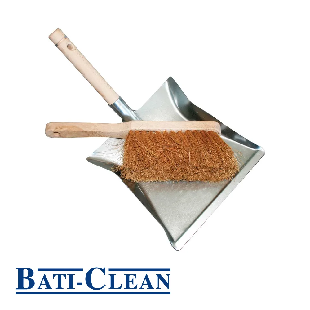 Pelle à poussière - métal, avec balayette, cocos - BATI-CLEAN