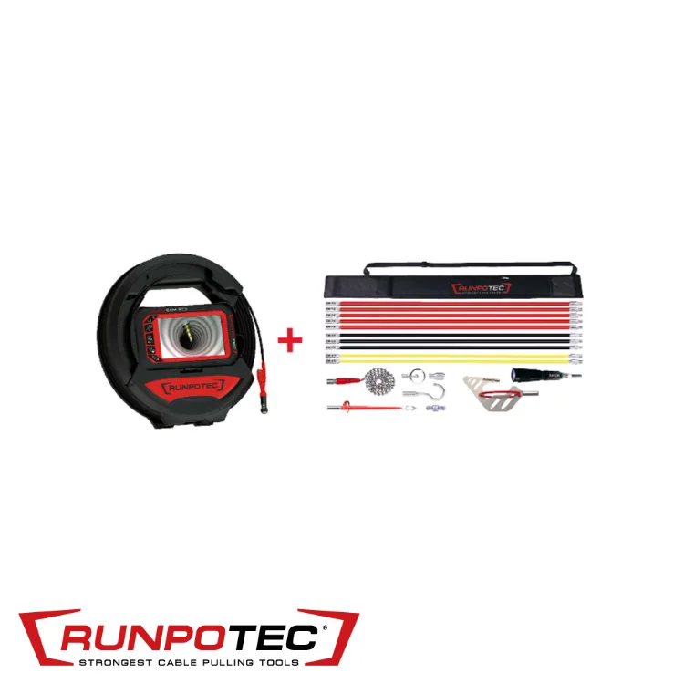 RUNPOTEC Tire-câble RUNPOSTICKS Comfort + Caméra d'inspection RC3 - 15m (EX RT 11137)