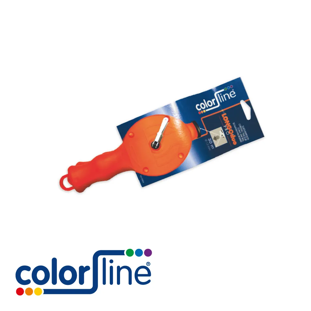 COLOR LINE Cordeau traceur - LONGO DUO, double, ABS, poignée allongée, sur carte - 30 m x Ø 1,5 mm