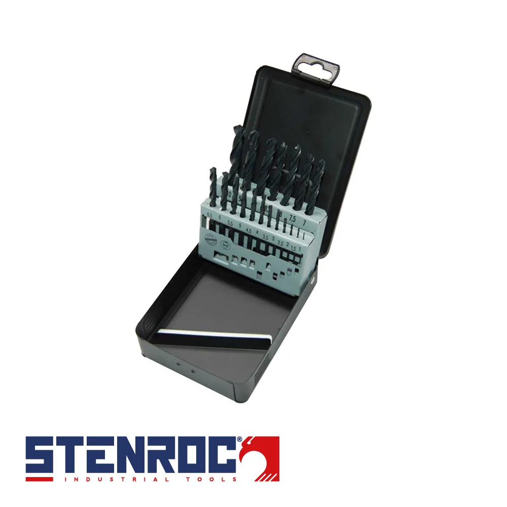 STENROC Set de forets à métaux - HSS Premium DIN 338, 19 pièces, metalbox - 1-10 mm