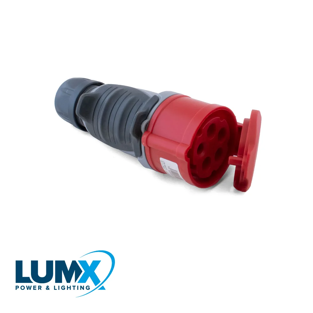Fiche CEE femelle - POWER-GRIP, 400 V, 5 pôles, 16 A, IP 44 - LUMX