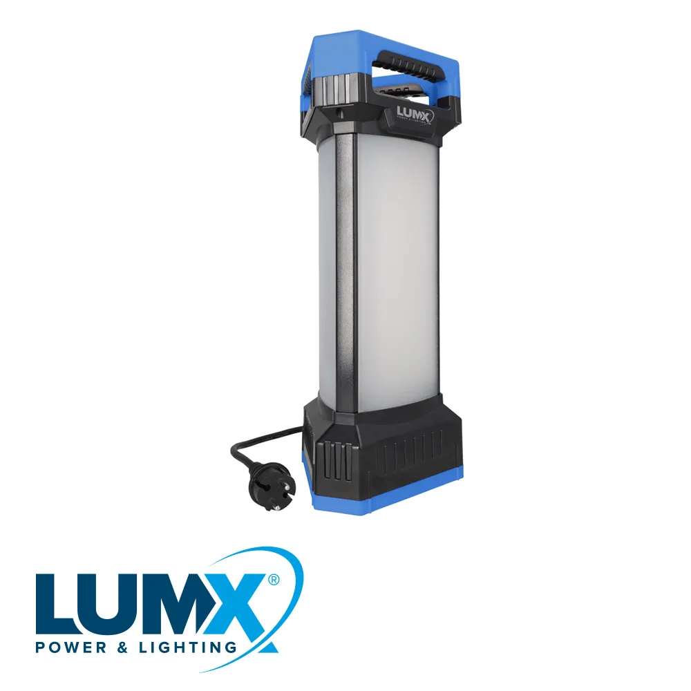 LUMX Lampe de chantier LED - TRI LED 360°, 60 W, 7000 lm, IP 65 - H07RN-F, 3 m