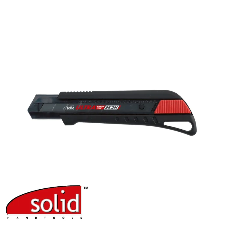 Cutter - auto-lock, noir, soft-grip - 25 mm - SOLID