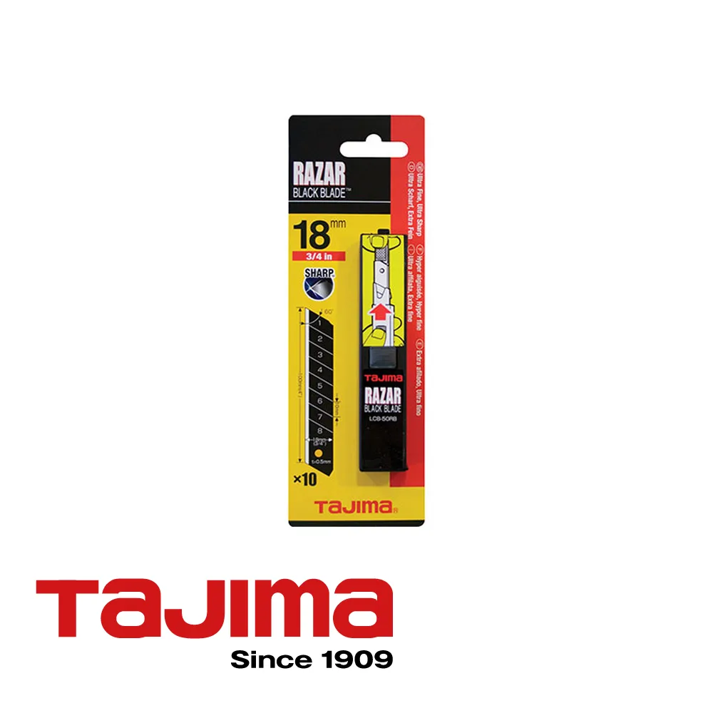 Lames de rechange - RAZAR BLACK, prix par 10 pc. - 9 x 0,38 mm - TAJIMA