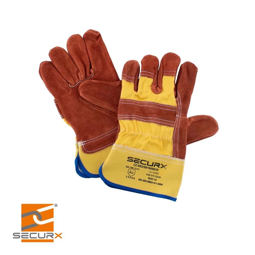 SECURX Gants de sécurité - WORKER, cuire, coton, 2134B, prix par paire - taille 10