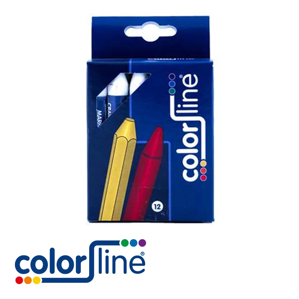 COLOR LINE Craie de cire - hexagonale, enveloppée, blanc, prix par 12 pc. - 90 mm
