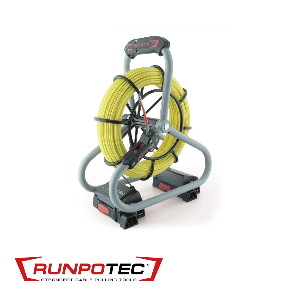 RUNPOTEC Câble fibre sur déroulleur - PROFI-SET, incl. Runpoglider - Ø 4,5 mm x 80 m