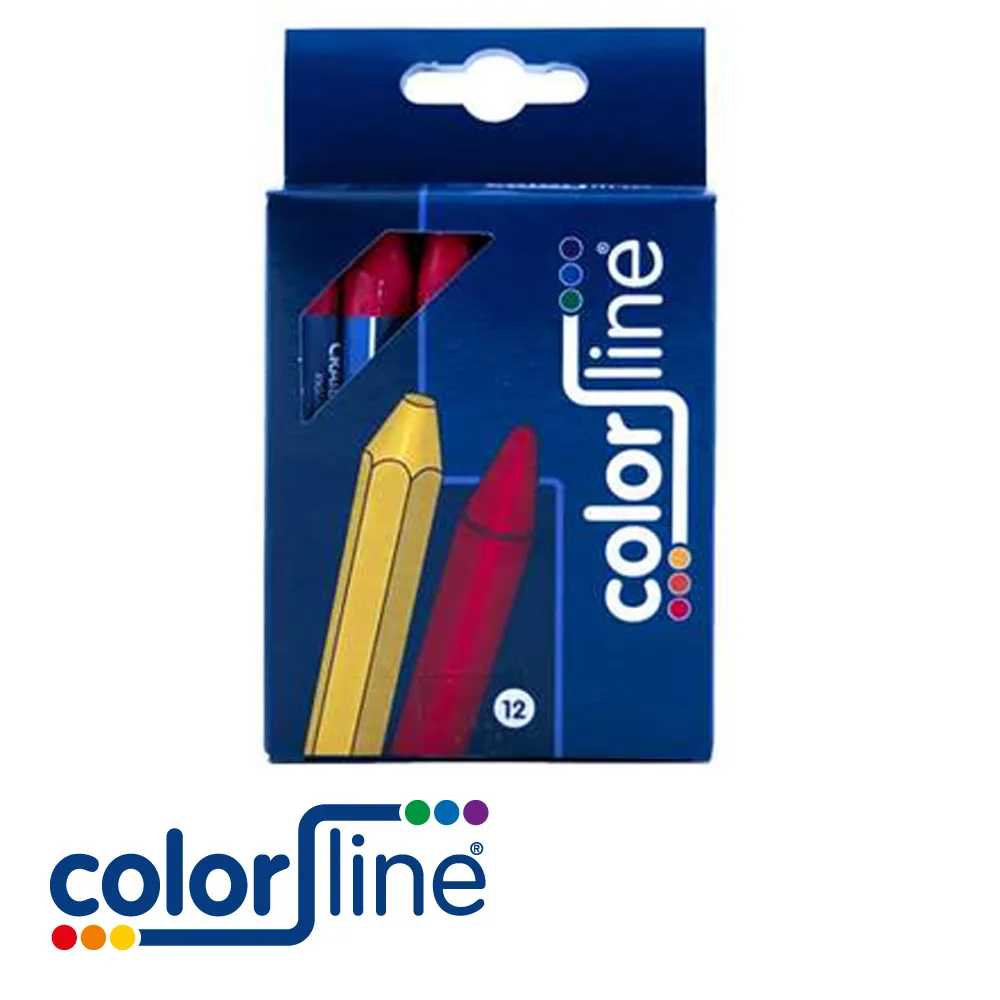 COLOR LINE Craie de cire - hexagonale, enveloppée, rouge, prix par 12 pc. - 90 mm