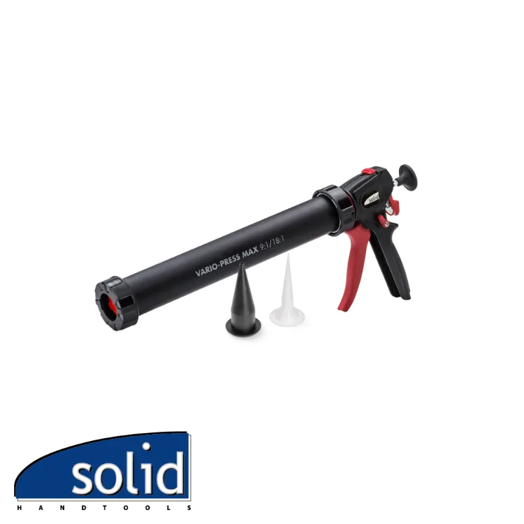 Pistolet à silicone - VARIO-PRESS MAX, 360°, dual 9:1 / 18:1 - 600 ml - SOLID
