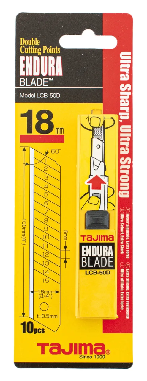 Lames de rechange - 1 segment, prix par 10 pc. - 18 x 0,50 mm - TAJIMA