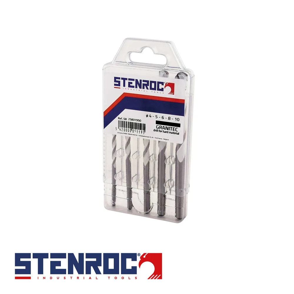STENROC Set de forets à béton et granit - GRANITEC, percussion, 5 pièces, multipack - 4-10 mm