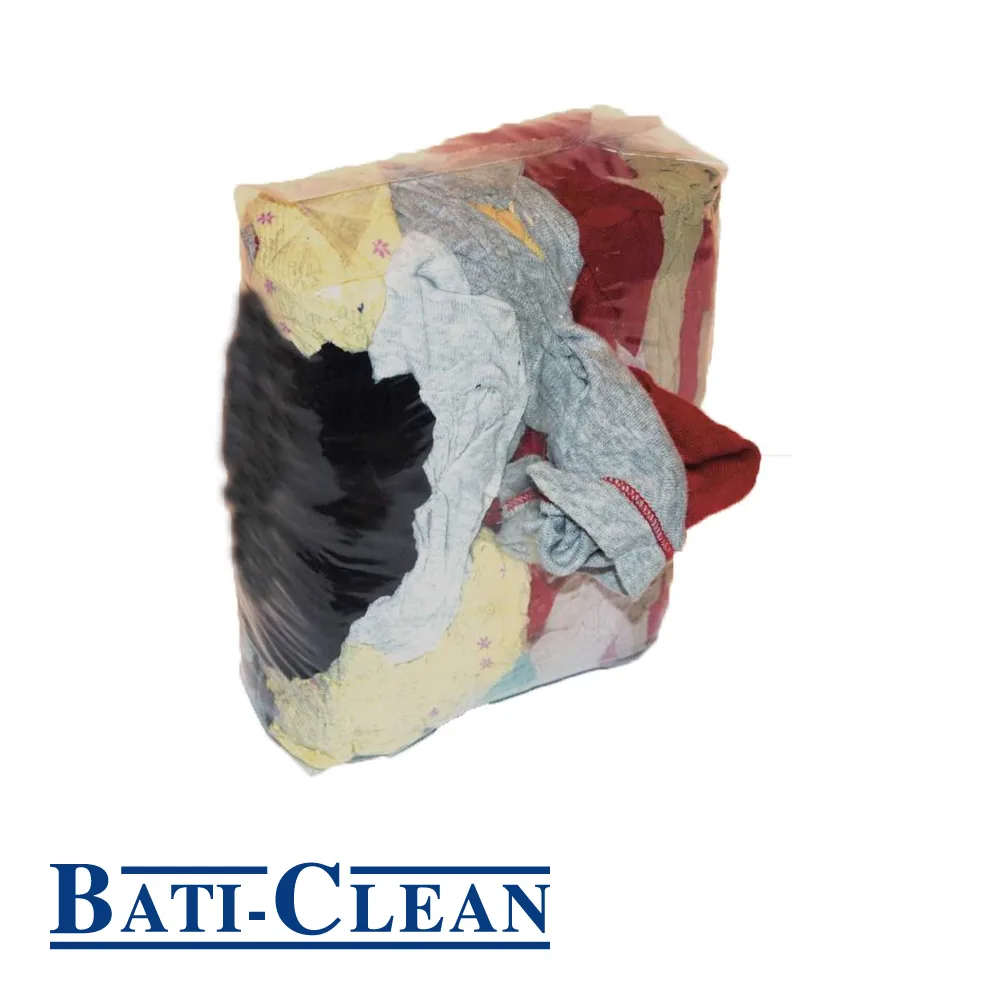 Chiffons - interlock, 70% coton recyclé, coloré - 1 kg - BATI-CLEAN