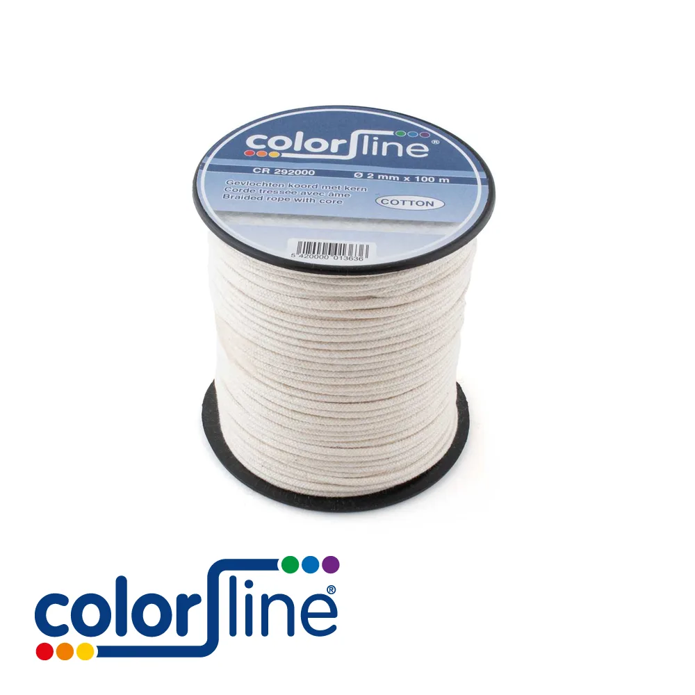 Corde - tressée, âme en coton - 5 mm x 100 m - COLOR LINE
