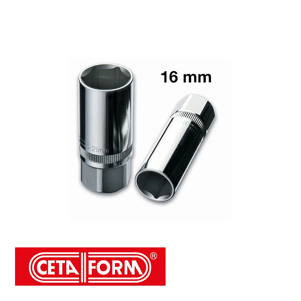 Douille à bougie - 1/2", ISO 11168, sur carte - 21 mm - CETAFORM