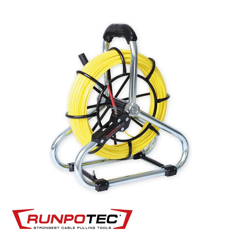RUNPOTEC Câble fibre sur déroulleur - STANDAARD SET, incl. Runpoglider - Ø 4,5 mm x 50 m