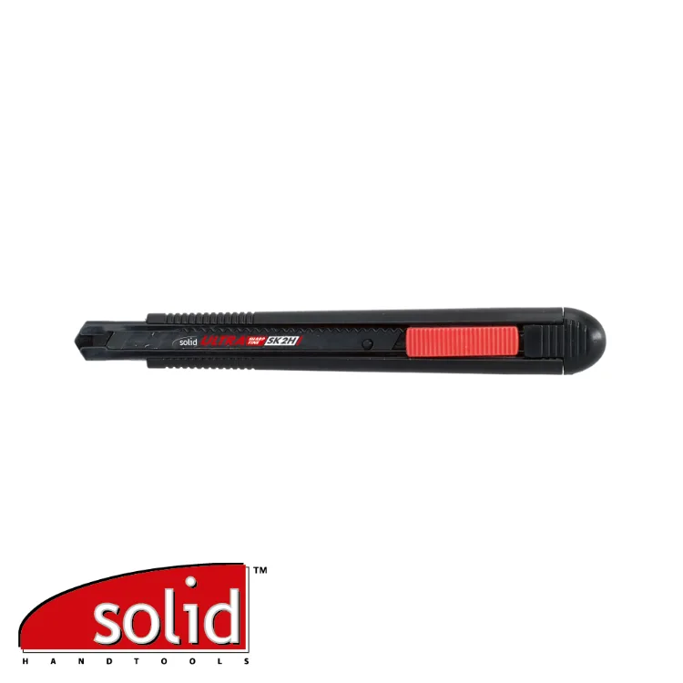 Cutter - auto-lock, noir, soft-grip - 9 mm - SOLID