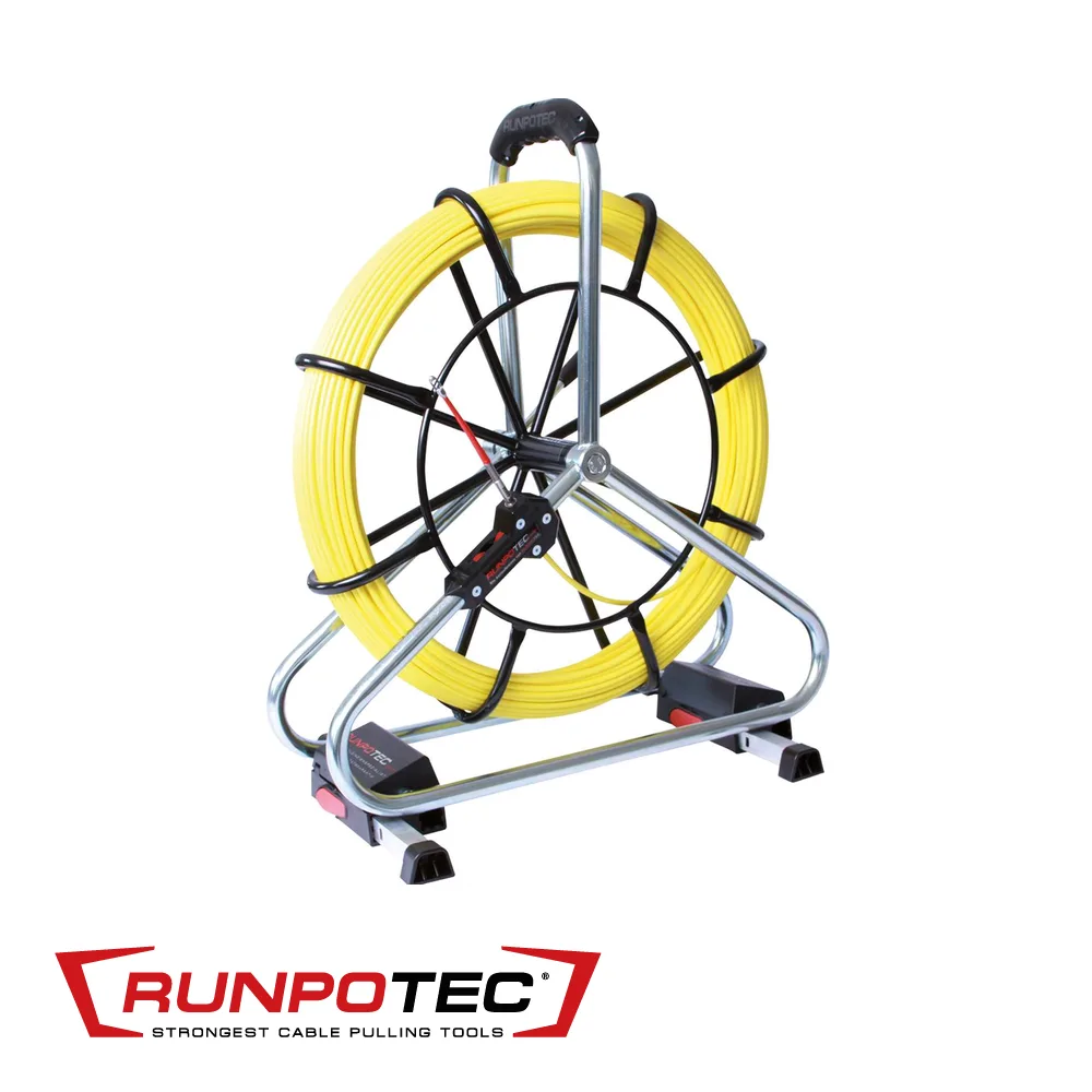 RUNPOTEC Câble fibre sur déroulleur - PROFI-SET, incl. Runpoglider - Ø 6,0 mm x 60 m