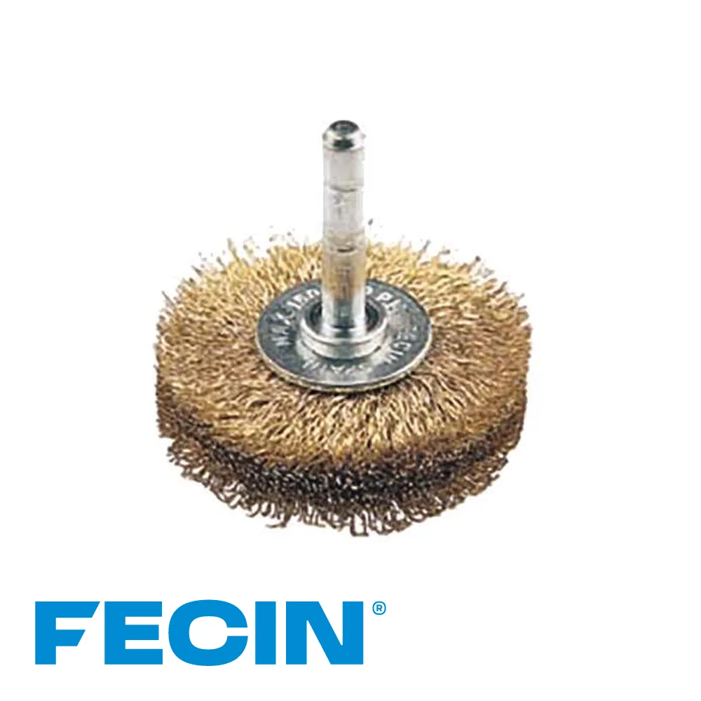 FECIN Brosse disque industrielle - type F-21, stang 6 mm, laitonné, 0,20 mm, vrac - Ø 40 mm