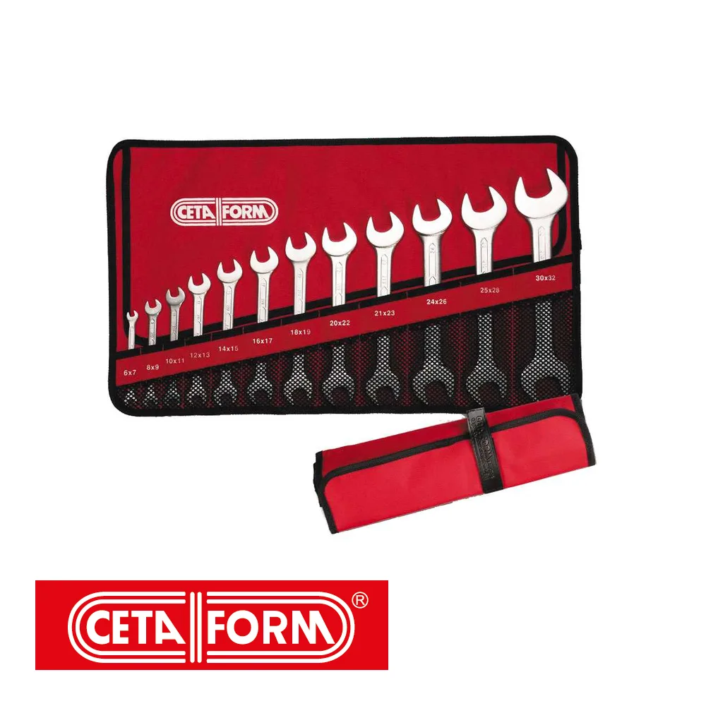 Jeu de clés plattes- 31CrV3, 8 pièces, trousseau - 6-22 mm - CETAFORM