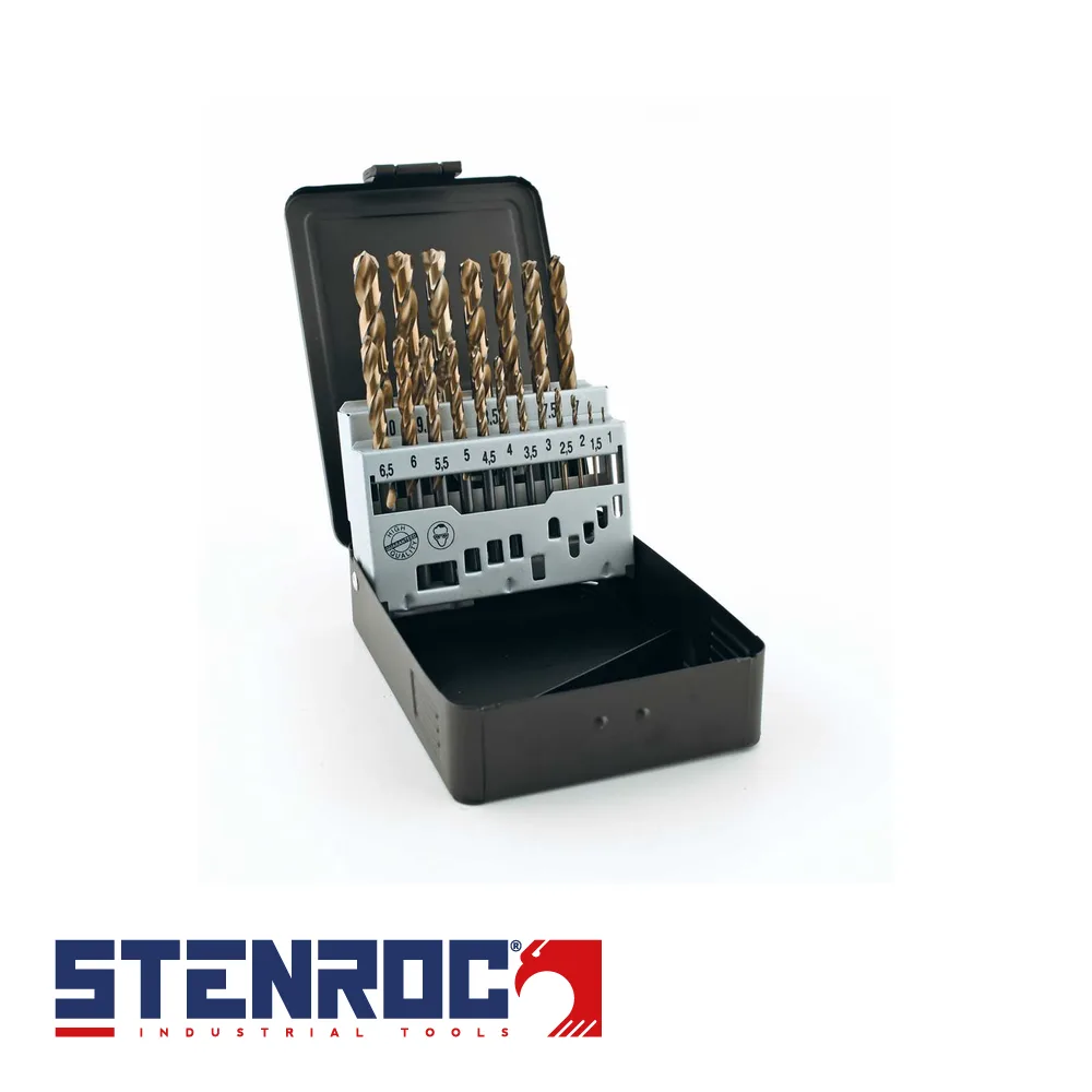 STENROC Set de forets à métaux - HSS-G TURBO DIN 338, W-Tip, 19 pièces, box - 1-10 mm