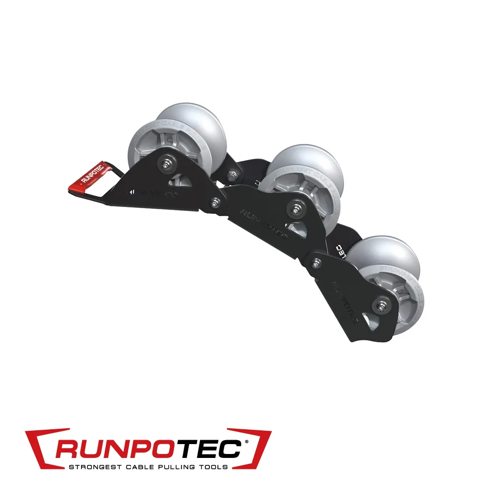 Rouleau de guidage pour câble - 3 rouleaux - 580 x 141 mm - RUNPOTEC