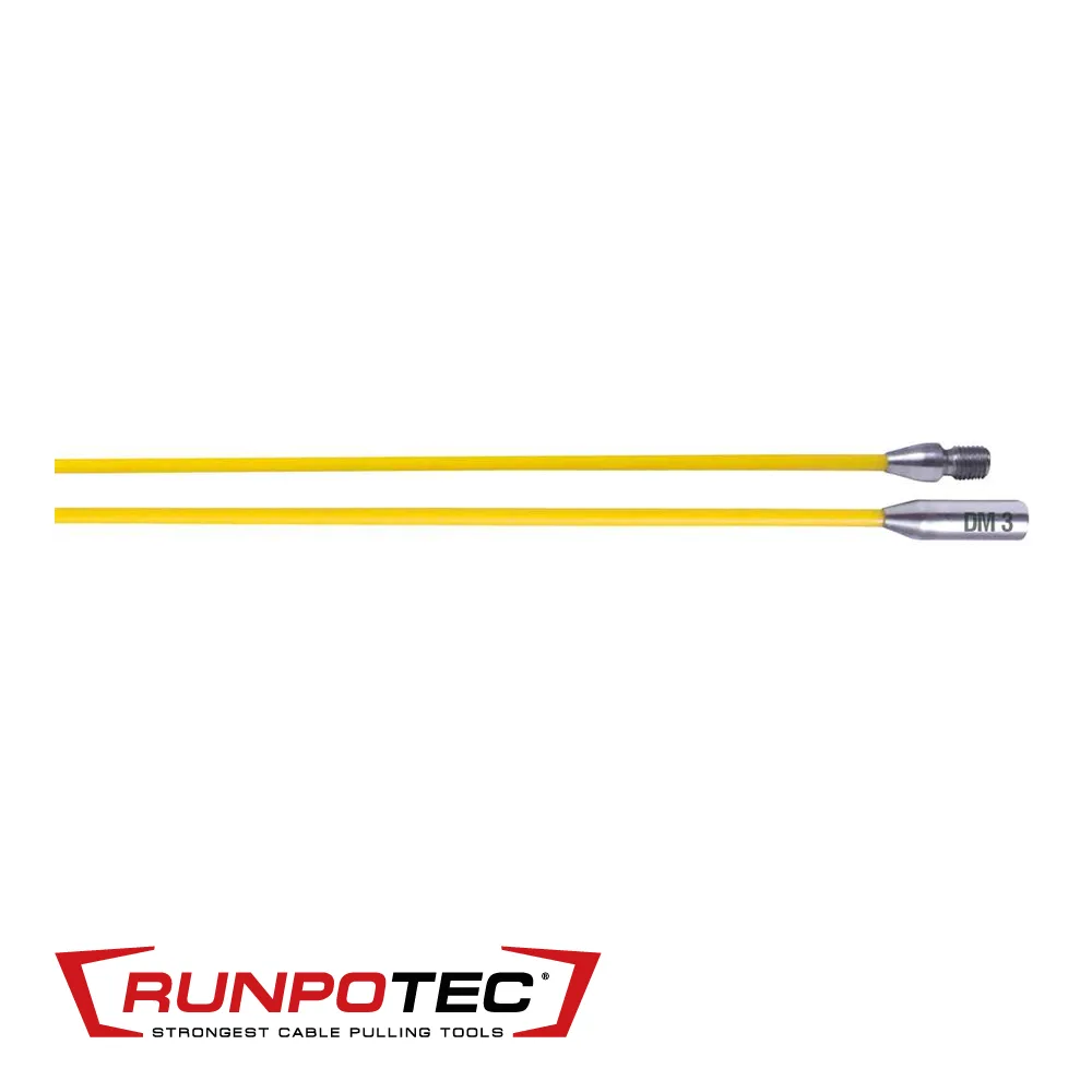 RUNPOTEC Baguette en fibre - pour RUNPOSTICKS, jaune, soft, prix par 2 pc. - Ø 3,0 mm x 0,45 m
