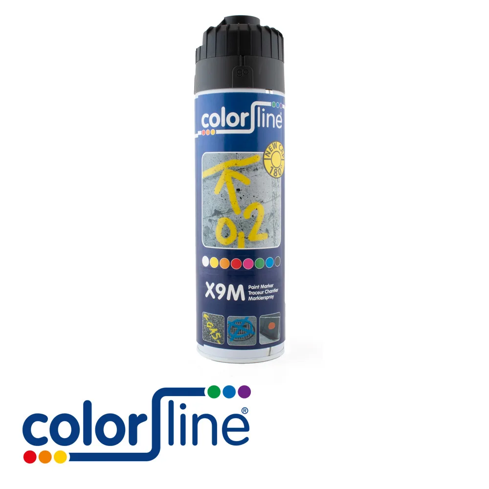 COLOR LINE Peinture de marquage - PAINT MARKER X9M, traceurs de chantier, noir - 500 ml