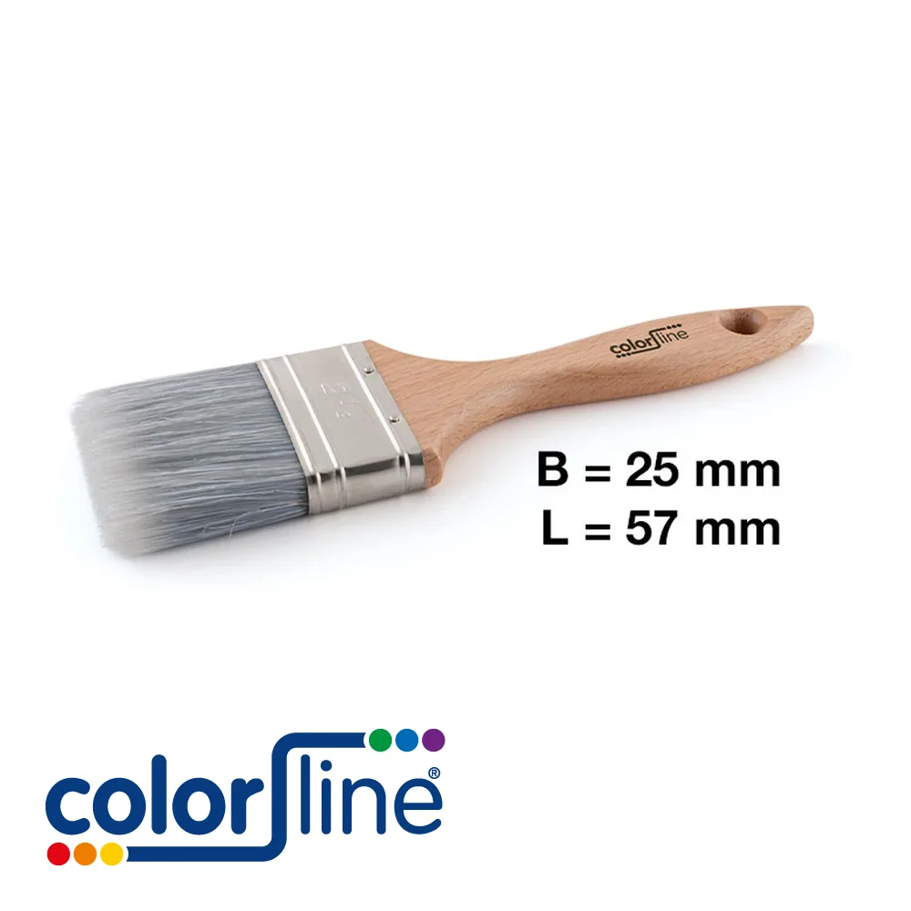 COLOR LINE Brosse de peintre - PRE+, plate, fibres PE grises - 25 mm - ALL (EX BF 31030)