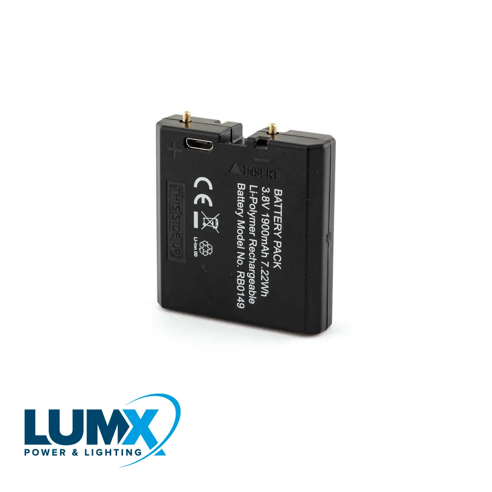 LUMX Batterie - rechargeable, plat, 3,8 V, 1900 mAh li-ion, pour lampe frontale LM 12600