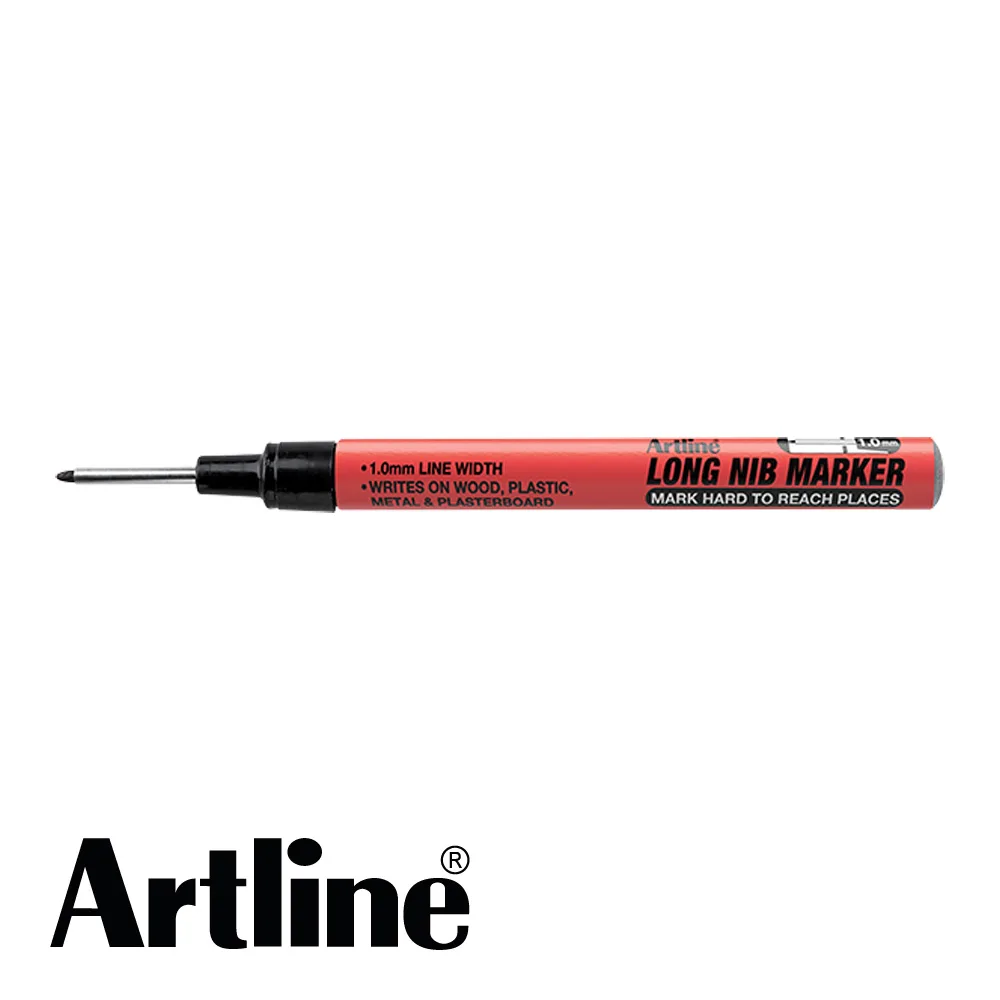 Marqueur long nib - noir, pointe ronde - 1 mm - ARTLINE