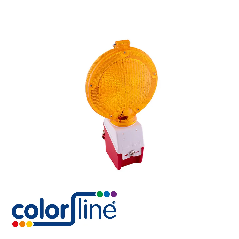 Lampe clignotante - 1500 LED, jaune, base rouge-blanc - Ø 180 mm - COLOR LINE