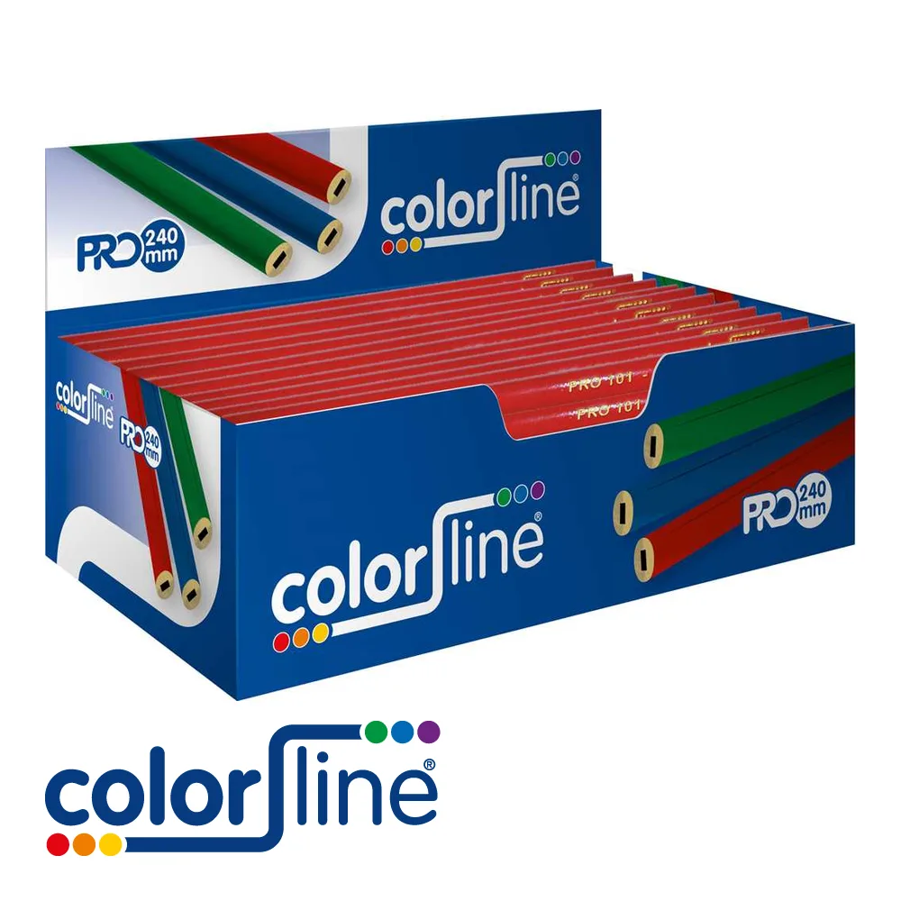 COLOR LINE Crayon de menuisier - TYPE 119, laqué rouge, prix par 100 pc. - 240 mm