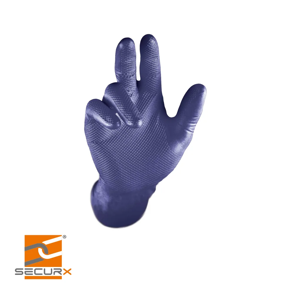 SECURX Gants de sécurité - GRIPPAZ 245 NITRILE, violet, 0,11 mm, prix par 50 pc. - taille 10