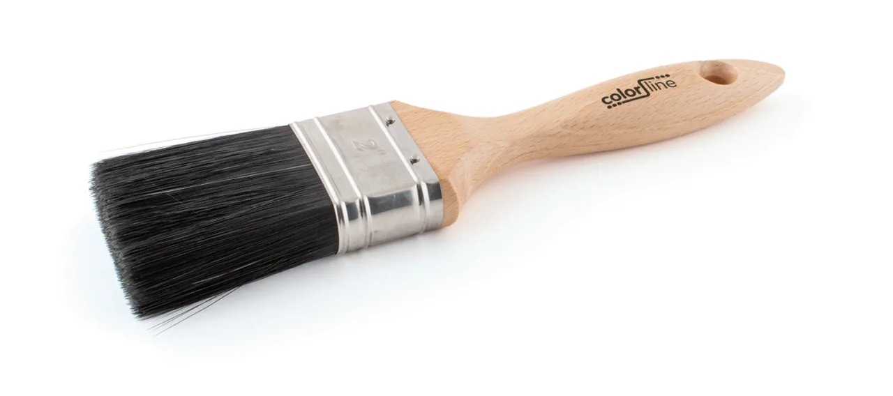 COLOR LINE Brosse de peintre - PRE+, plate, fibres PE noires - 38 mm - AQUA / ALL