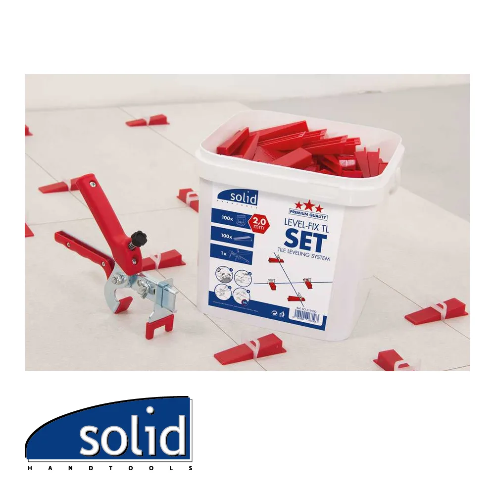 SOLID Level-Fix TL - set, 100 clips, 100 cales, pince, 3-15 mm - épaisseur du joint 2,0 mm