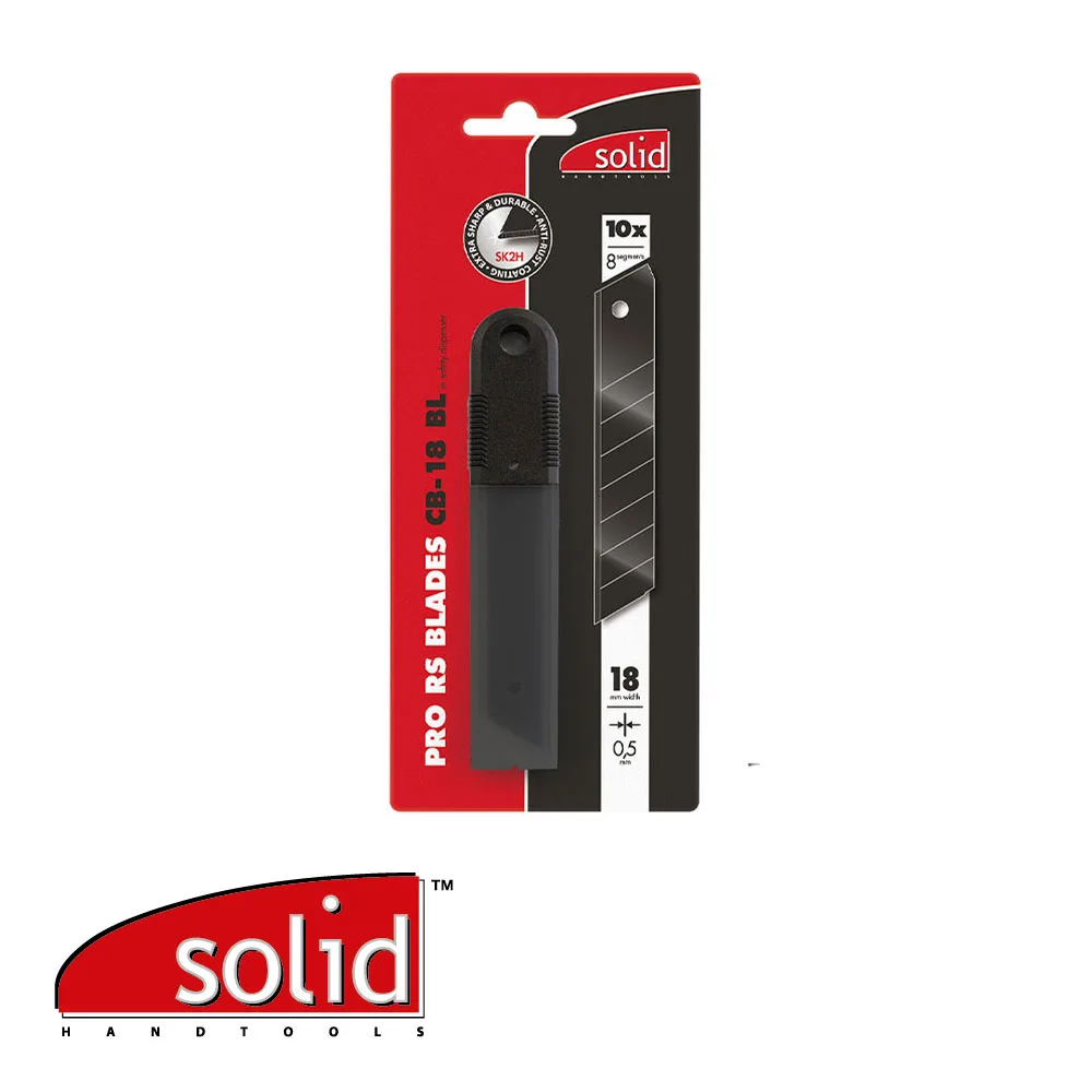 Lames sécables - CB-18 BL, PRO-RS, noir, prix par 10 pc. - 18 x 0,50 mm - SOLID