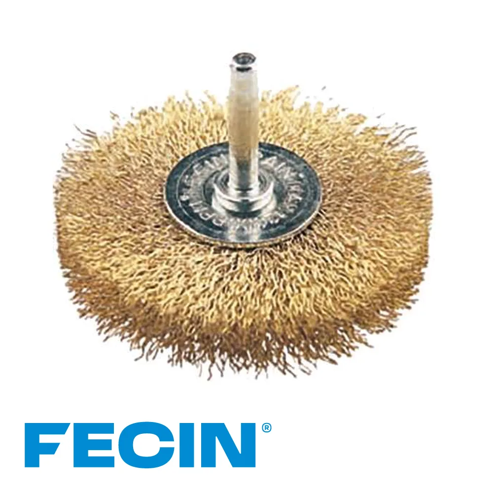 FECIN Brosse disque industrielle - type F-21, stang 6 mm, laitonné, 0,30 mm, vrac - Ø 60 mm